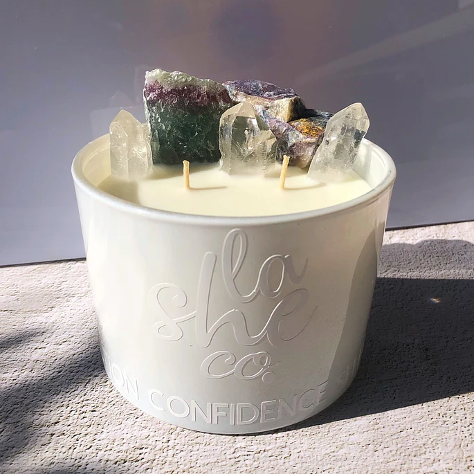 La She Co: Direction Confidence & Self Love Crystal Candle