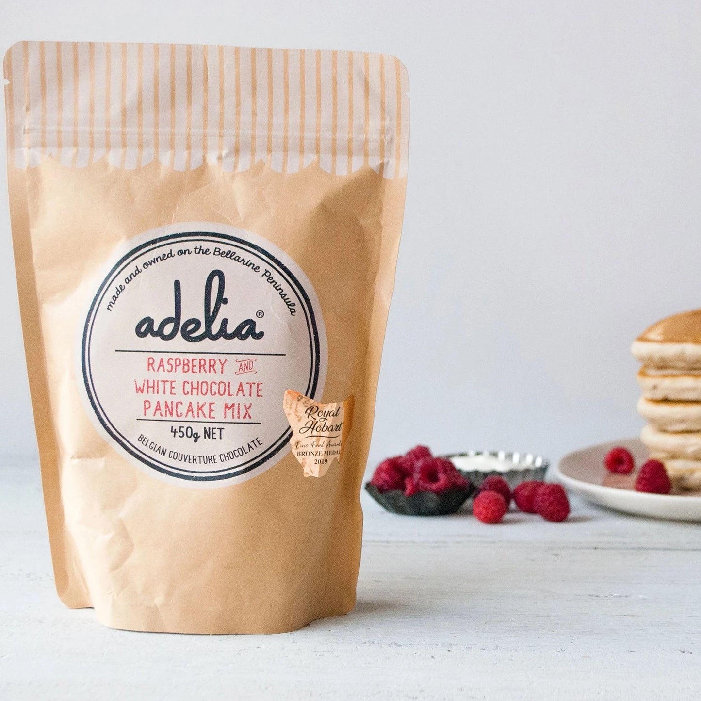 Adelia: Raspberry and White Chocolate Pancake Mix